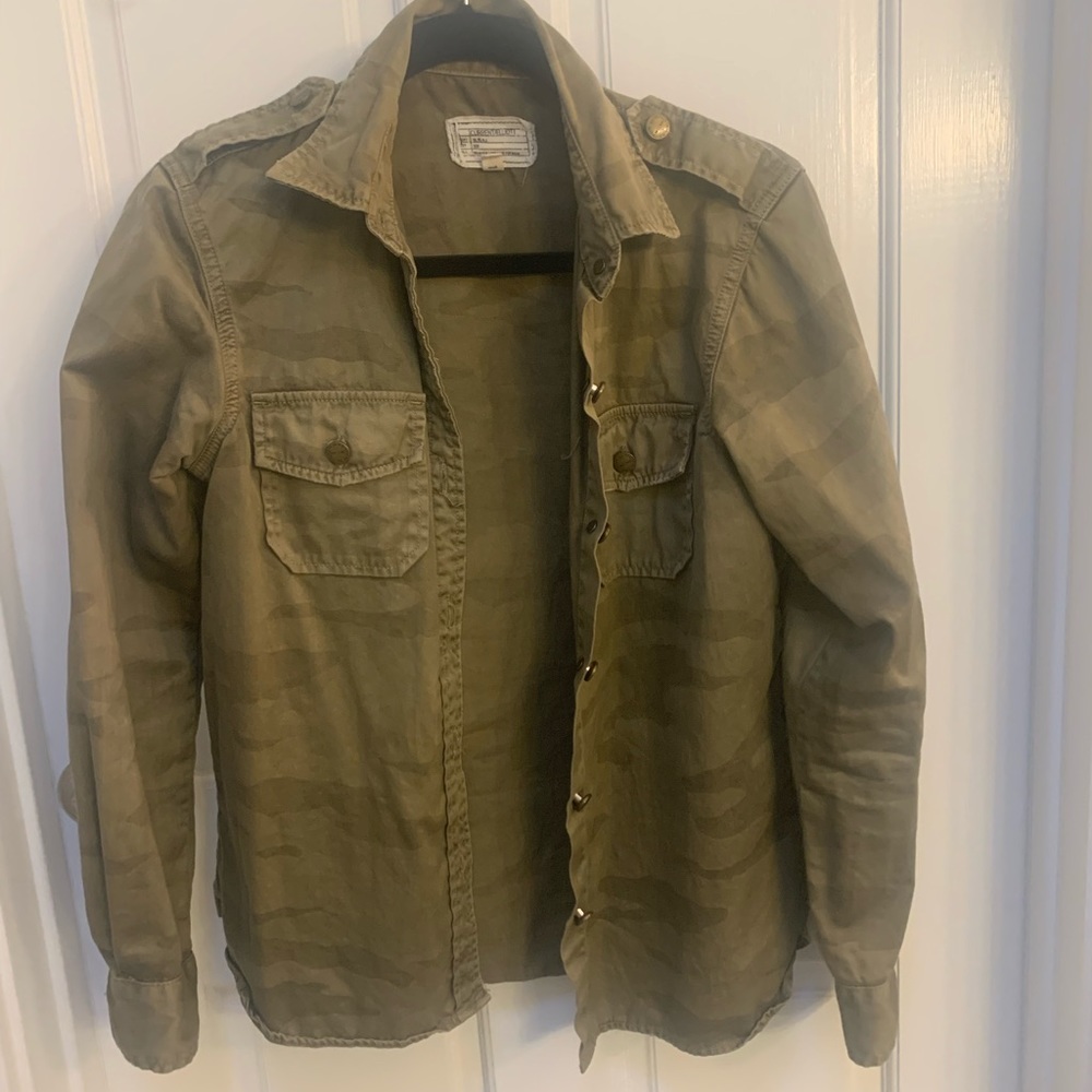 Current/Elliott Button Down Jacket - Camo Print - image 3